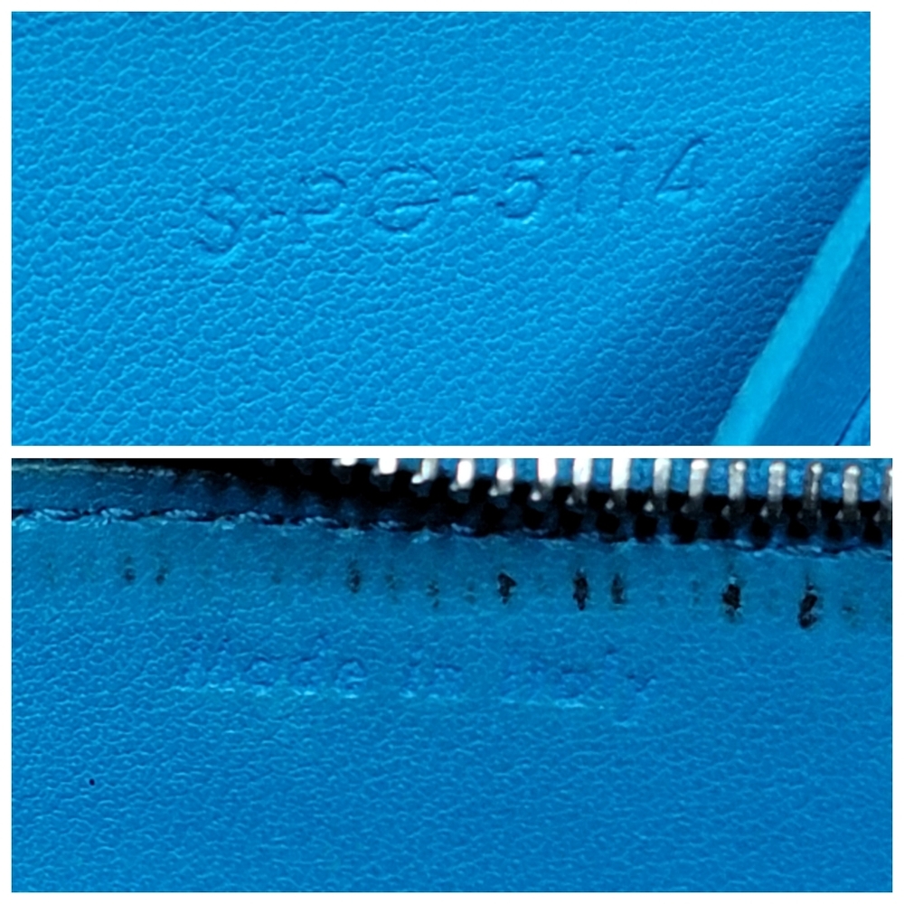 Celine Blue Leather Zippy Wallet - Picture 10 of 11